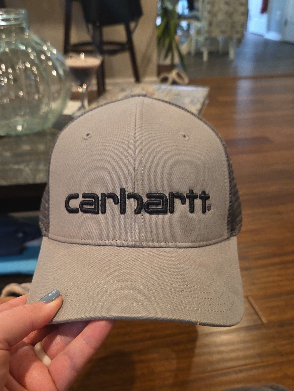 Carhartt Gray Logo Mesh Back Cap